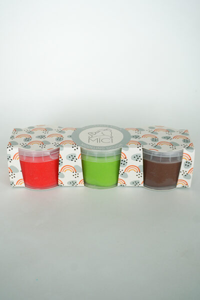 SET of 3 - red, brown and green
