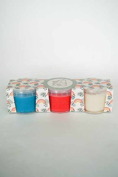 SET of 3 - blue, red and white